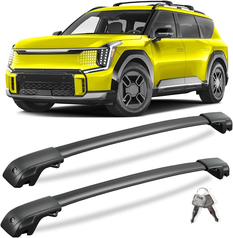 KINGGERI 300lbs Lockable Roof Rack Cross Bars Compatible with Kia EV9 2024-2026 GT-Line (Not for Wind & Land) with Raised Side Rails, Heavy Duty Aluminum Roof Rails Crossbars Luggage Accessories - Image 1